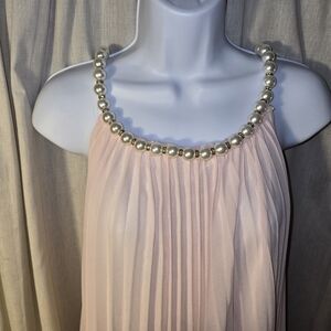 Pearl pink tank with ruffles medium